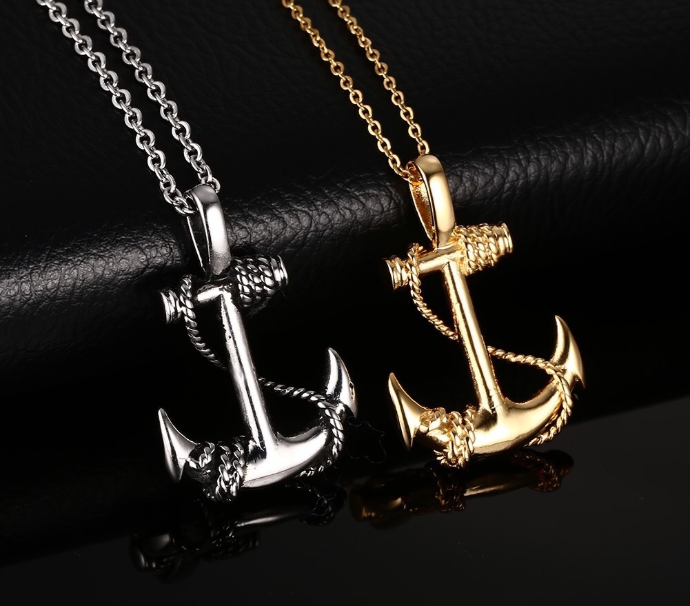 Hip-hop Anchor Stainless Steel Alloy Plating Men's Necklace 1 Piece display picture 1