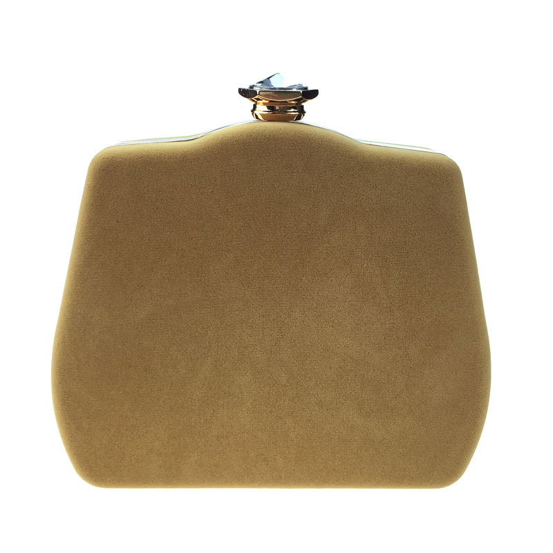 Túi clutch nữ dạ tiệc nhung hình quả bầu đính đá hộp cứng kèm dây xích — Màu đỏ, Màu đỏ rượu, Màu tím, Màu xanh lam chi tiết 23