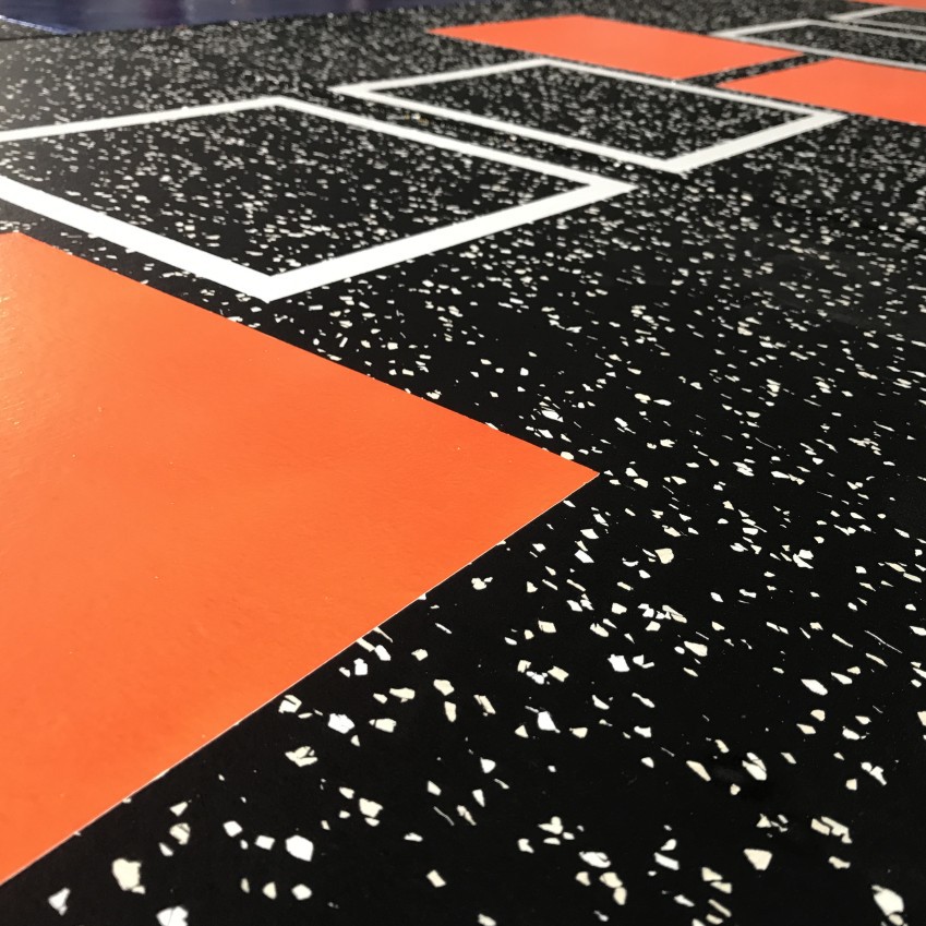 健身房私教橡胶地垫隔音减震彩色私教地垫室内健身私教地毯批发