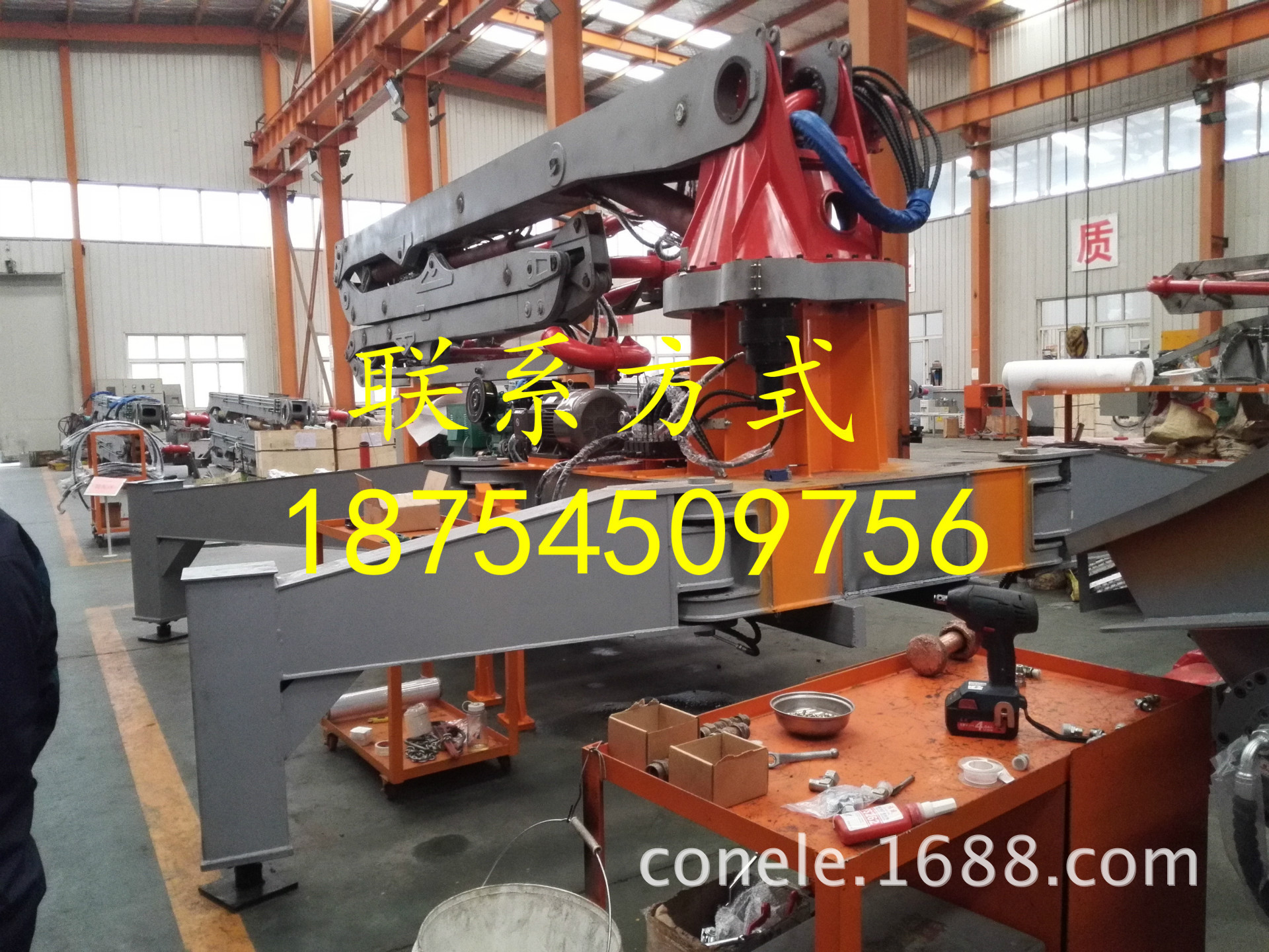 科尼乐混凝土液压式布料机 车载式21/23米布料机 固定式 内爬式