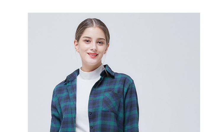 autumn new women s long casualplaid shirt  NSJR19491