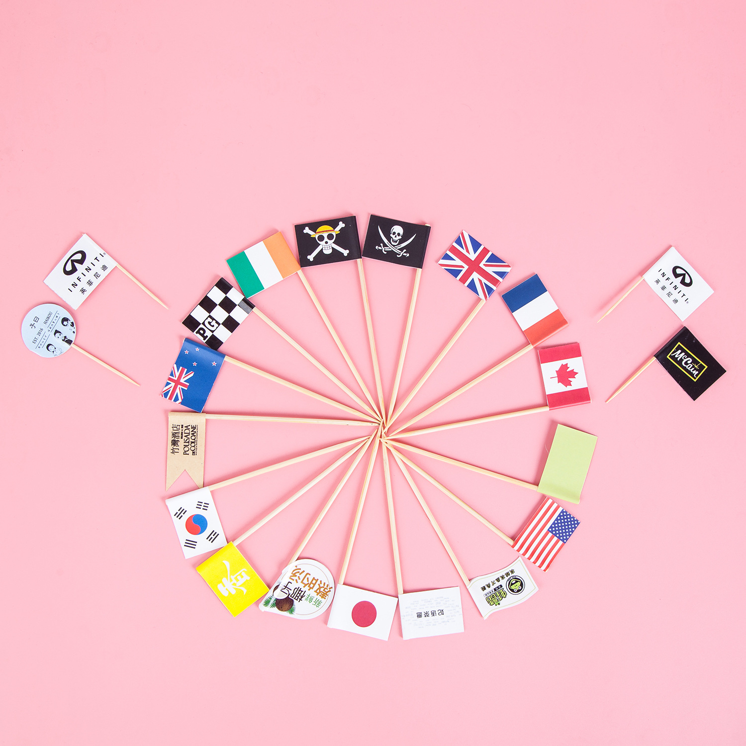 創意牙簽旗蛋糕水果簽生日裝扮插旗紙旗子logo定制牙簽旗