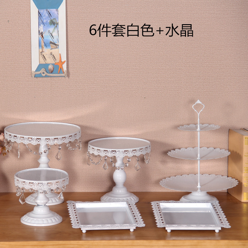 Nuevo estilo europeo soporte de la torta de la boda postre decoración encaje pastel plato pastel tienda merienda soporte 13 unidades traje