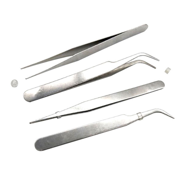 不锈钢镊子无磁性电子镊精密尖头弯头尖嘴直头小螺丝刀套装
