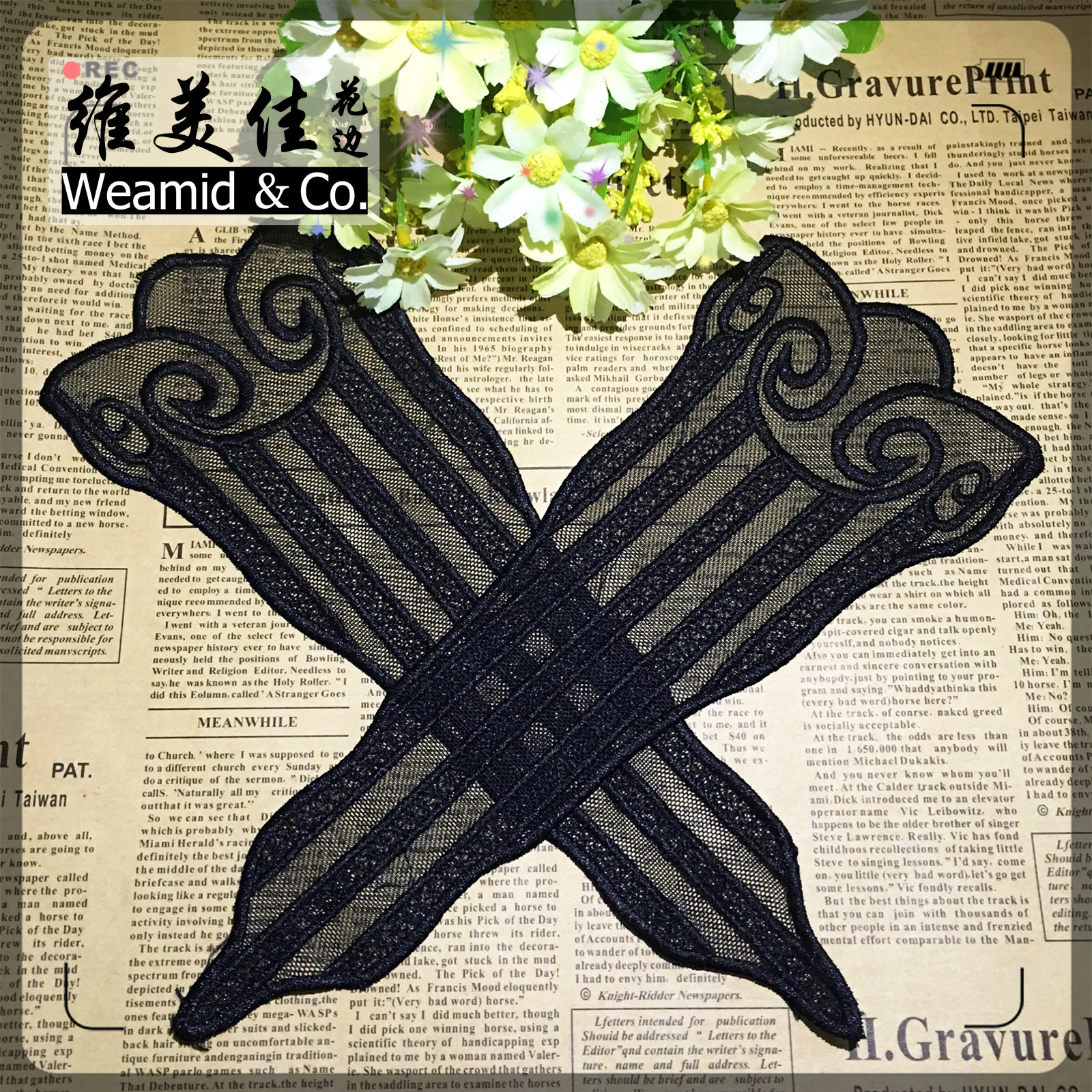 厂家直销 维美佳精致涤光刺绣对领花边 水溶蕾丝绣花边DIYlace