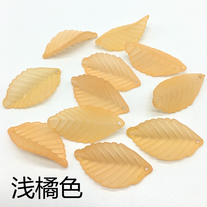 35mm frosted simulated acrylic plastic patterned leaf DIY ancient-style handcrafted hair accessory earrings material detail image 10
