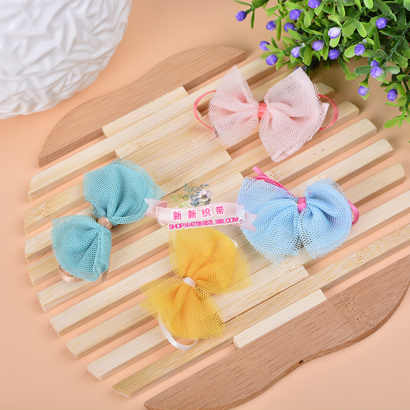 厂家直销手工加工DIY缎带蝴蝶结新款服装辅料彩色麻布花蝴