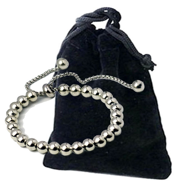 8mm Edelstahl-kugel-armband Diy Einziehbares Perlen-ketten-armband-großverkauf display picture 4