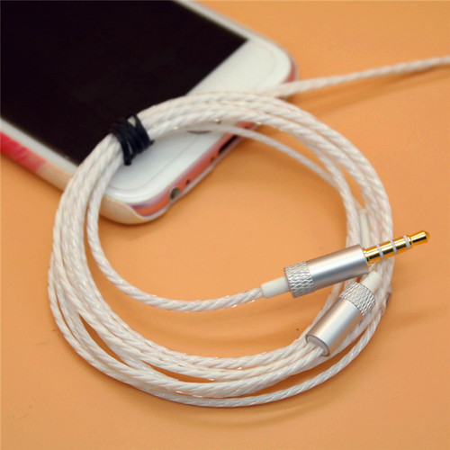 New style with microphone headphone wire DIY transparent twisted semi-finished wire oxygen-free copper headphone audiophile wire 
