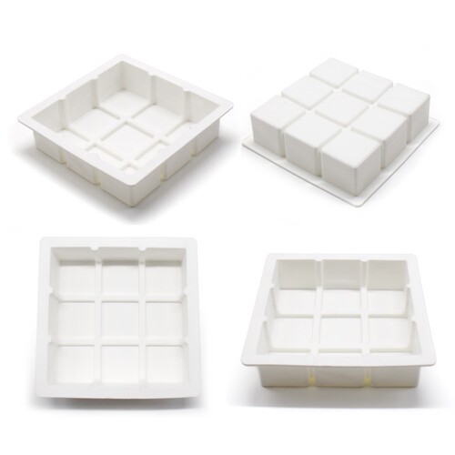 French dessert mold nine-square square mousse cake mold DIY baking mold silicone fondant mold Amazon