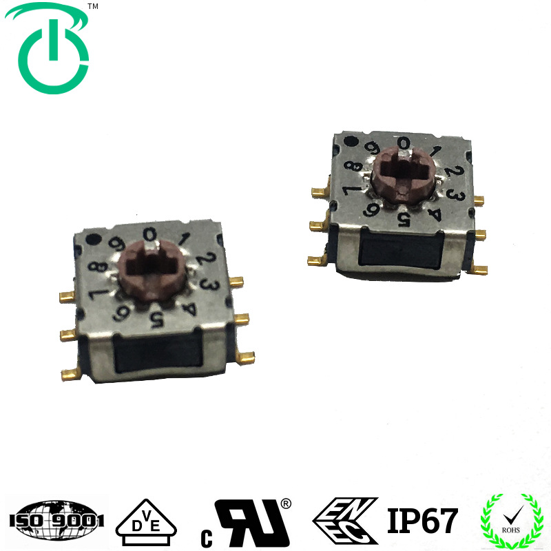 工控用7*7插件或者贴片16档0-F位拨码开关，编码开关