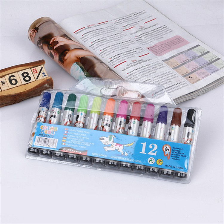 12 children painting Watercolor Brush  Crayons suit Non-toxic and easy to wash pupil Fine Arts Graffiti Pen