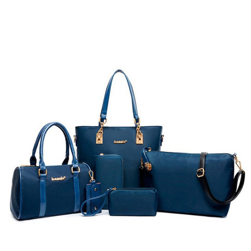  New Women's Bags Fashionable Nylon Cloth Mother Bag Six-piece Set Hand-held Shoulder Crossbody Women's Bag Wholesale
