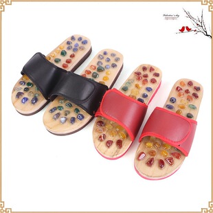 2018 New Foot Acupoint Health Care Natural Agate Massage Slippers Foot Massage Shoes Foot Healing Home Sandals