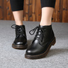 秋冬女鞋新品英伦风复古百搭圆头马丁靴学生系带牛筋平底低跟皮鞋