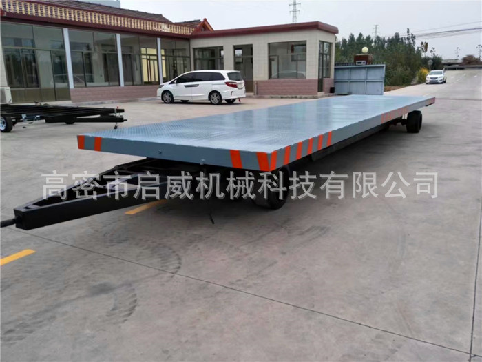 厂家供应   30吨加长平板拖车    气刹拖车   码头专用拖车