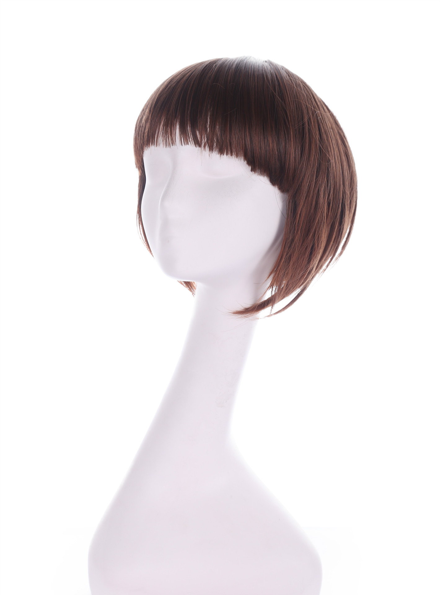 H070 Europeos y estadounidenses cabello corto franja marrón