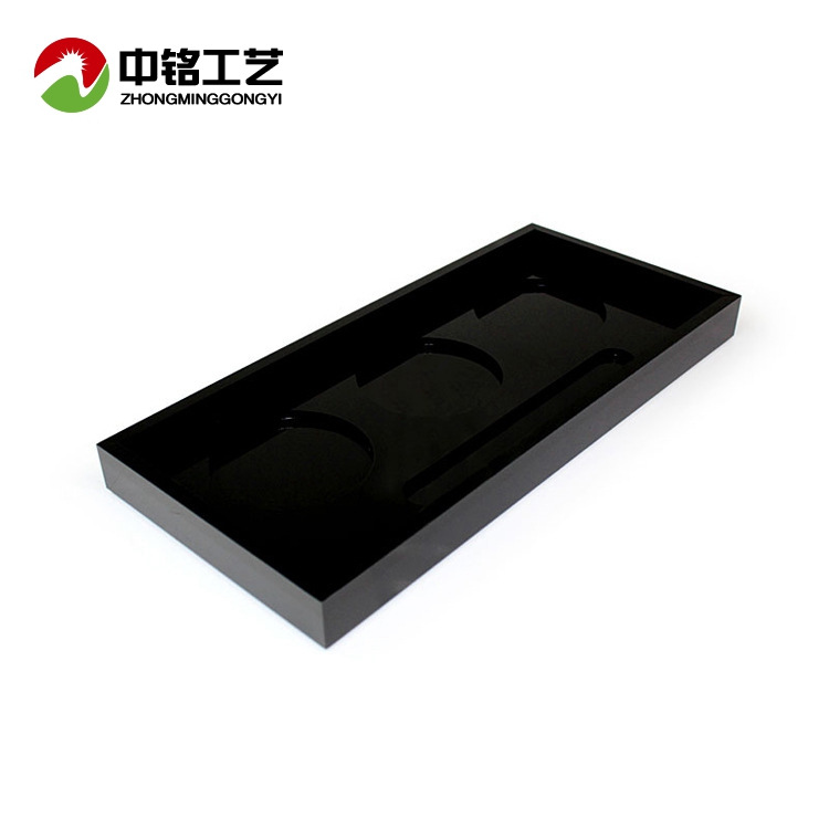 黑色亚克力杯垫批发 星级酒店双人杯垫 中山厂家亚克力雕刻加工