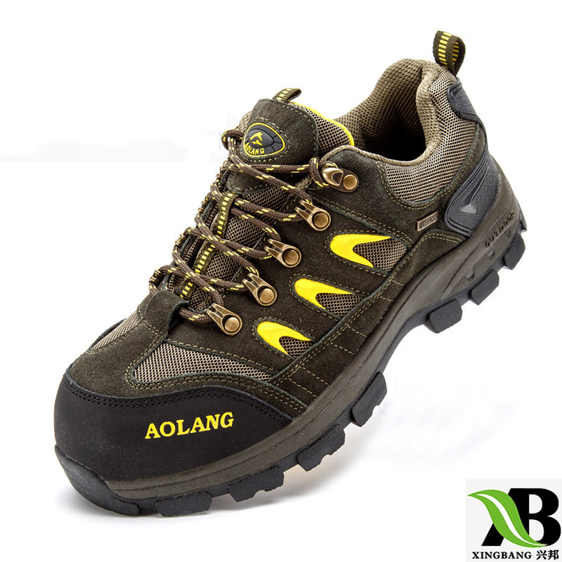 厂家批发劳保鞋 透气轻便安全工作鞋钢包头防砸防刺穿登山牛皮鞋