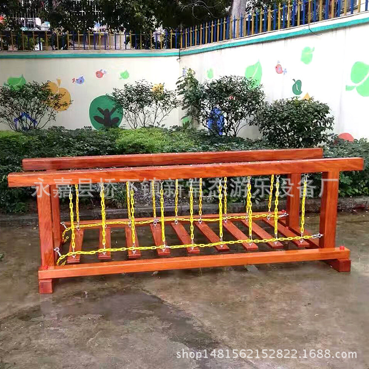 Manufactor Direct selling large kindergarten wooden  multi-function Thrilling 2 single-plank bridge Imported wooden