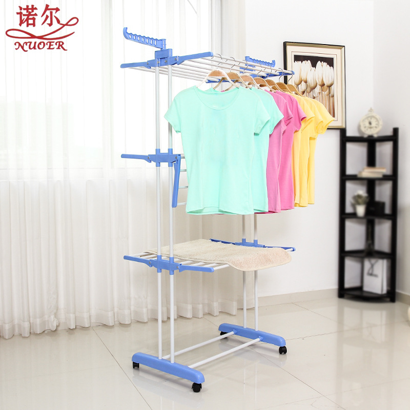 厂家直销批发室内外落地翼型晾衣架三层折叠晒衣架新款晾晒衣架