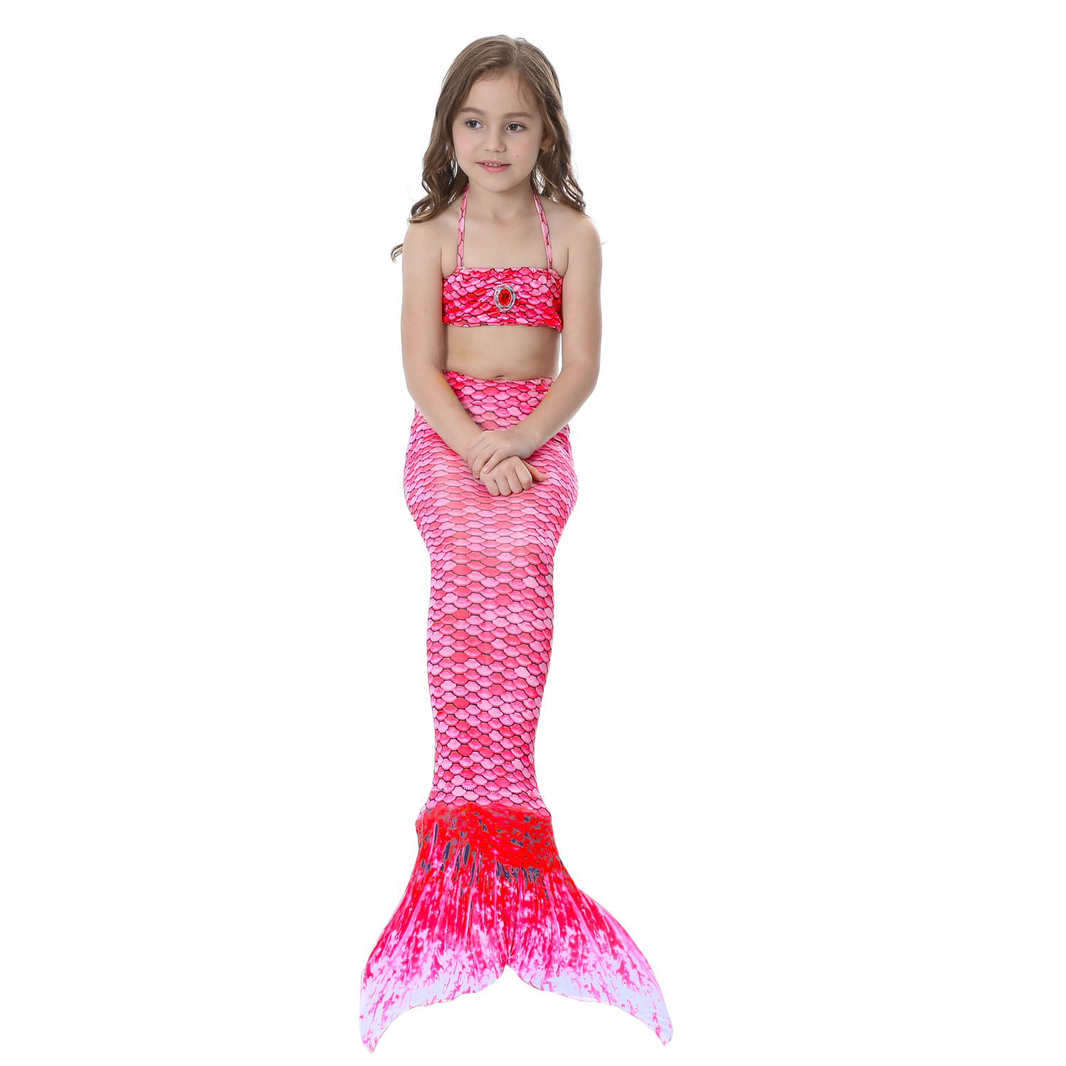 Girl's Fashion Mermaid Nylon Polyester Bikinis 2 Piece Set display picture 19