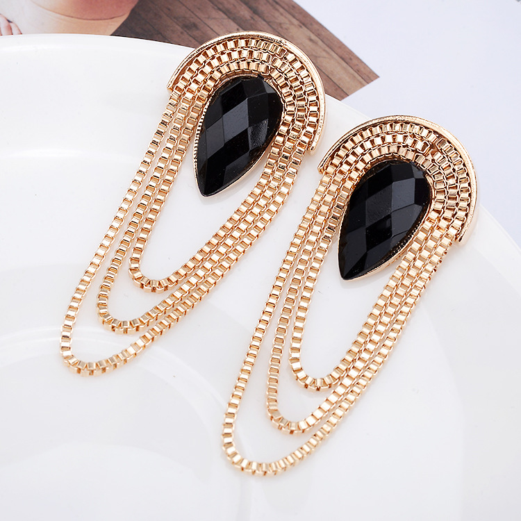 19g Weight Alloy Ear Needle Material Drop Earrings Classification 1 Pair Quantity Holiday, Daily Occasion Alloy Material Water Droplets Pattern All Seasons Season Women's Gender Plating Design Vacation, Classic Style Style 1 Pair Vacation Classic Style Water Droplets Plating Alloy Drop Earrings