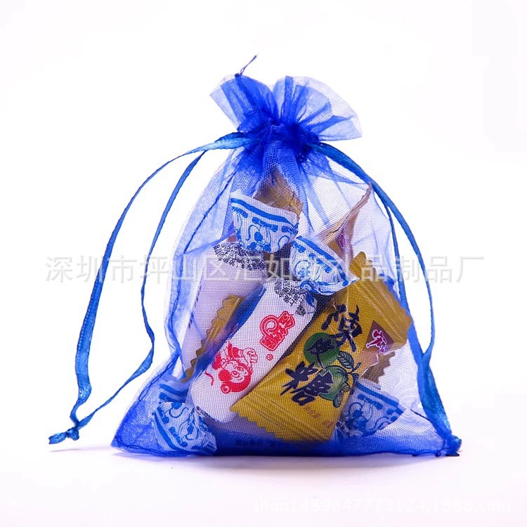 13*18 сапфирово-синий/сумка из органзы/подарочный марлевый мешок/горячий марлевый мешок прозрачный марлевый мешок на шнурке жемчужный марлевый мешок