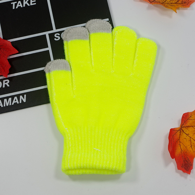 Флуоресценція рукавички сенсорного екрану Жовтий