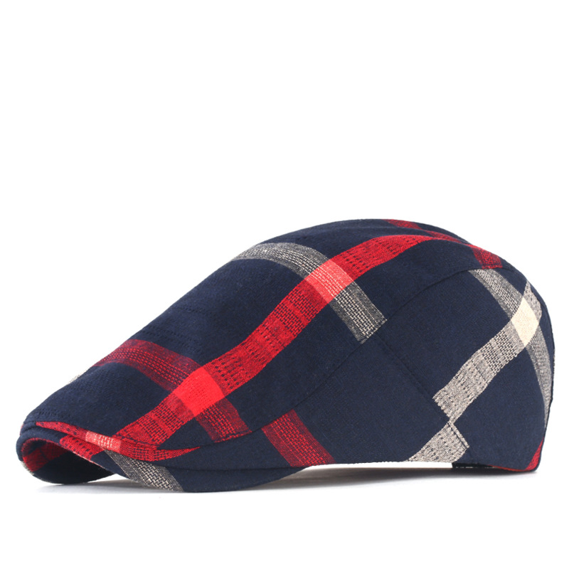 Cappelli da uomo, cappelli estivi a quadri inglesi Belle a becco d'anatra per donna, tempo libero all'aria aperta, protezione, cappelli parasole,_voghion.com