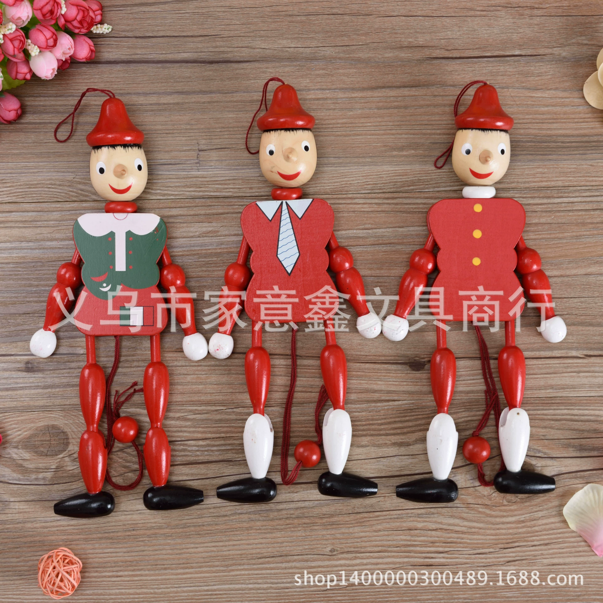 Wooden big toy, puppet with cord, soldier