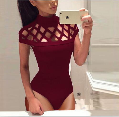Amazon WISH Explosive European And American Women's Dresses Sexy Burning Hole One Piece Foreign Trade One Piece