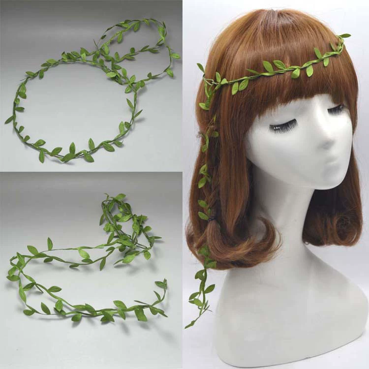 Spot supply Simulation Green Leaf Ring Flower Ring Weaving Accessories File Leaf Decoration Vine DIY Flower Ring Material