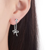 Fashionable copper earrings with bow, Korean style