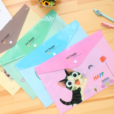 可爱塑料A4试卷文件袋 透明文件夹 卡通动物PVC文件袋批发