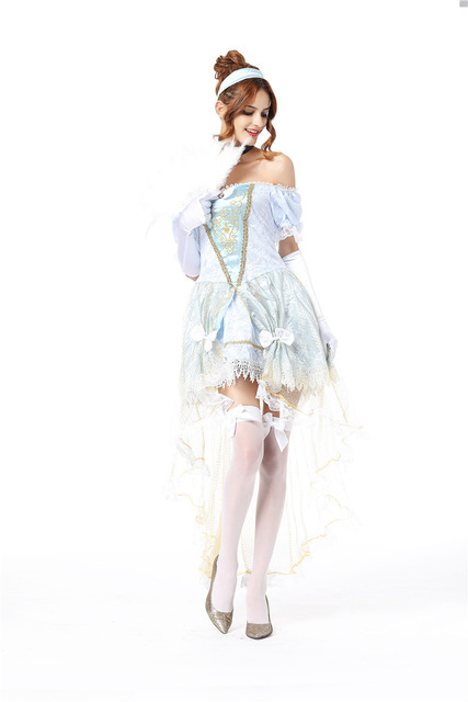 2018 new real-time Princess sky blue dress fairy tale retro palace Party Costume stage performance dress