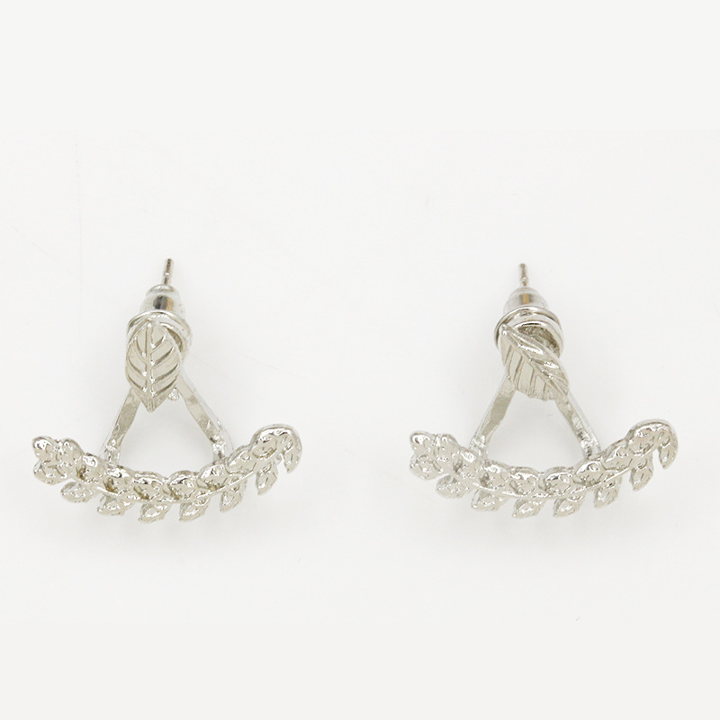 New Tree Leaf Ear Studs Hypoallergenic Hanging Olive Branch Ear Studs Wholesale display picture 1