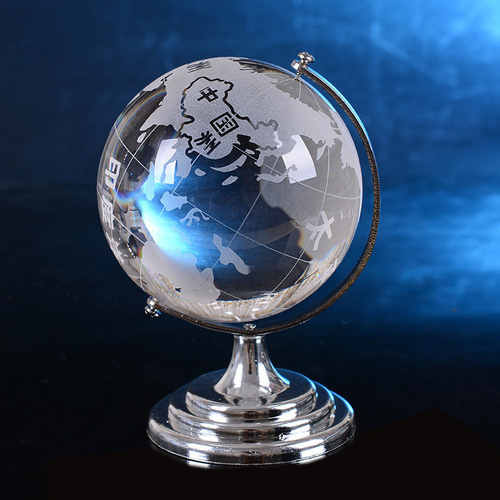 Globe large and small crystal ball desktop ornaments crystal crafts home decoration gifts holiday couple gifts