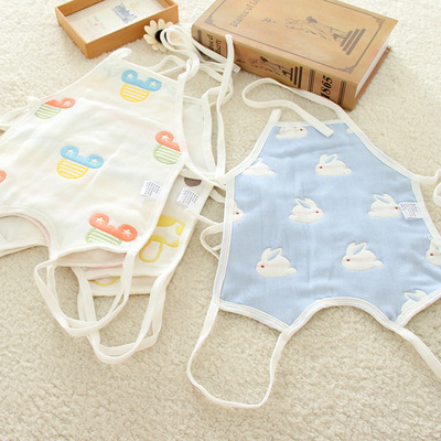 廠家批發6層紗布蘑菇肚兜兒童嬰兒純棉系帶護肚圓肚兜連腳肚兜