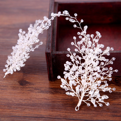 Hairpin hair clip hair accessories for women Crystal headdress copper wire water drill hair band headdress wedding dress accessories