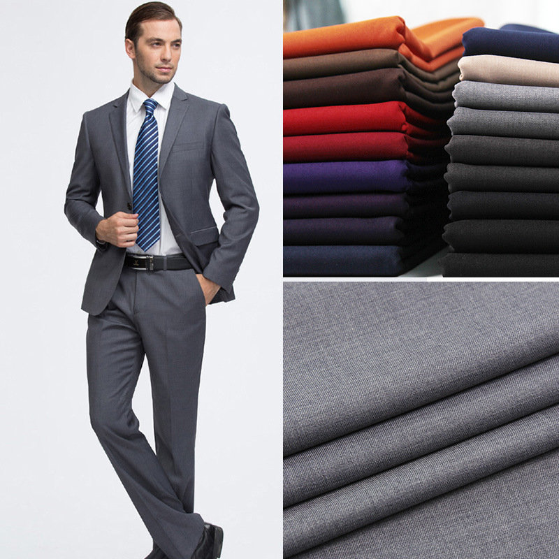 现货供应  T/R弹力厚哔叽   纬弹梭织斜纹哔叽  休闲西装 职业装