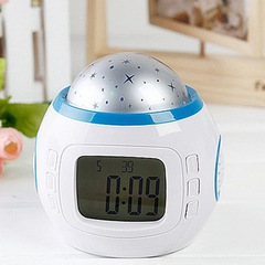 Cross-border music starry sky clock student children's alarm clock colorful atmosphere light projection clock lazy snooze electronic alarm clock