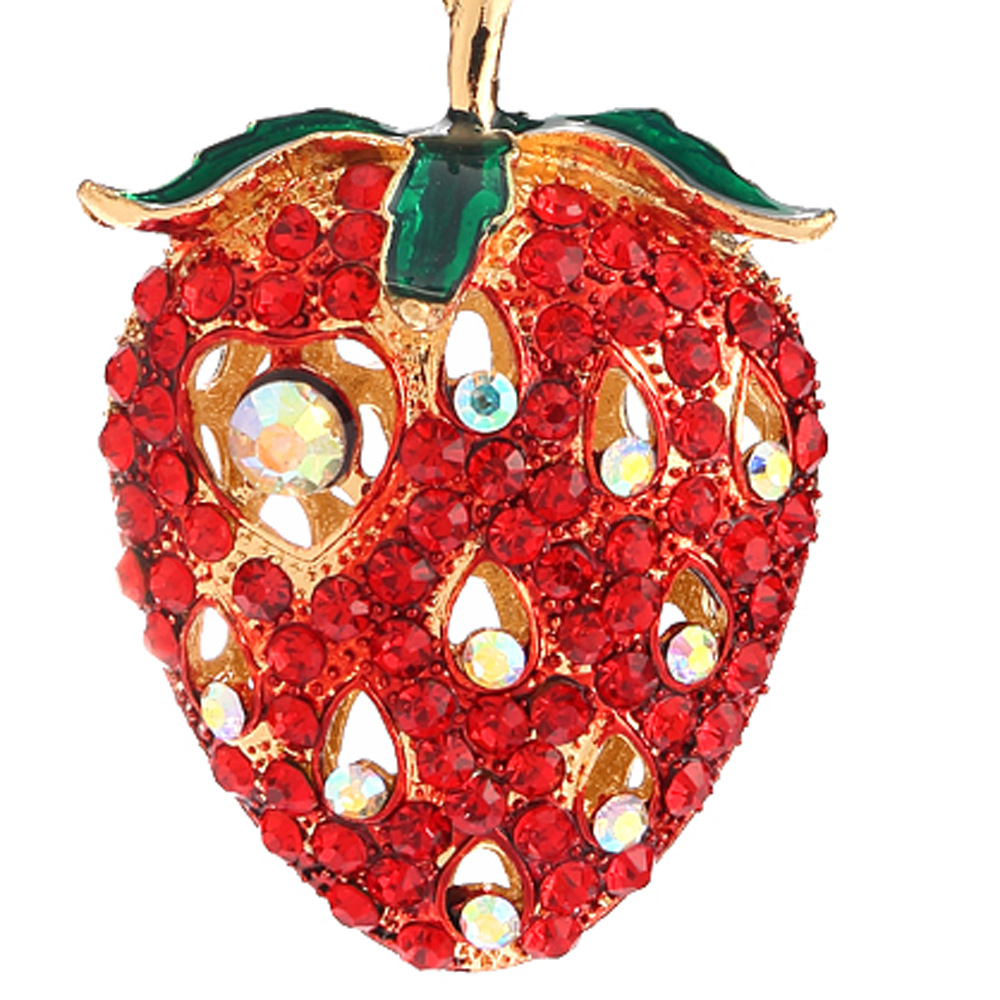 Nouveau Diamant Fraise Porte-clés Pendentif Strass Sac Accessoires Yiwu Usine En Gros Activité Promotionnel Nouveautés display picture 4