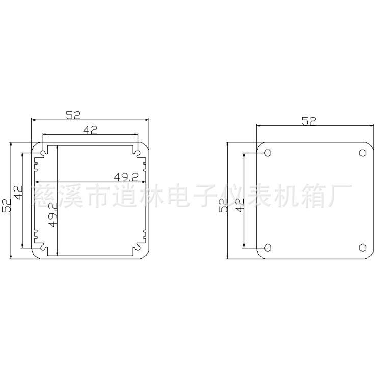 Корпус из алюминиевого профиля Алюминиевый корпус сетевой проводки No109: 52*52*100 Встроенный металлический охлаждающий корпус