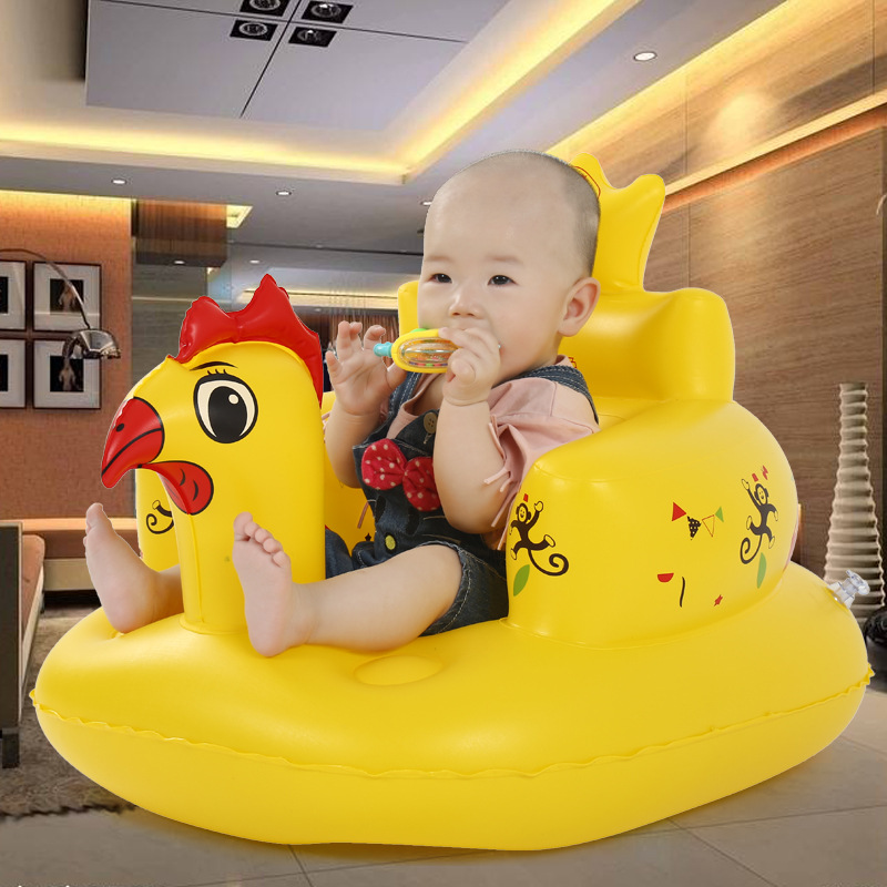 金色小鱼品牌宝宝充气学坐椅婴幼儿餐椅浴凳新款52首鸡年吉祥小鸡