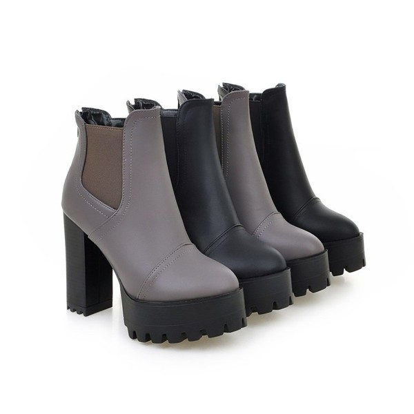 Thickened high heel women’s boots cusp comfortable thick heel barefoot waterproof platform