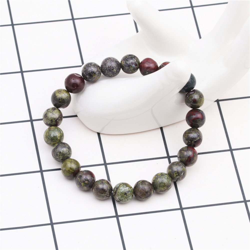 8mm Dragon Bloodstone Beaded Bracelet Natural Stone Diy Beaded Bracelet display picture 2