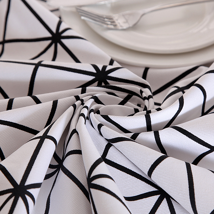 Modern Geometric Tablecloth Cotton Canvas For Kitchen And Dining_voghion.com