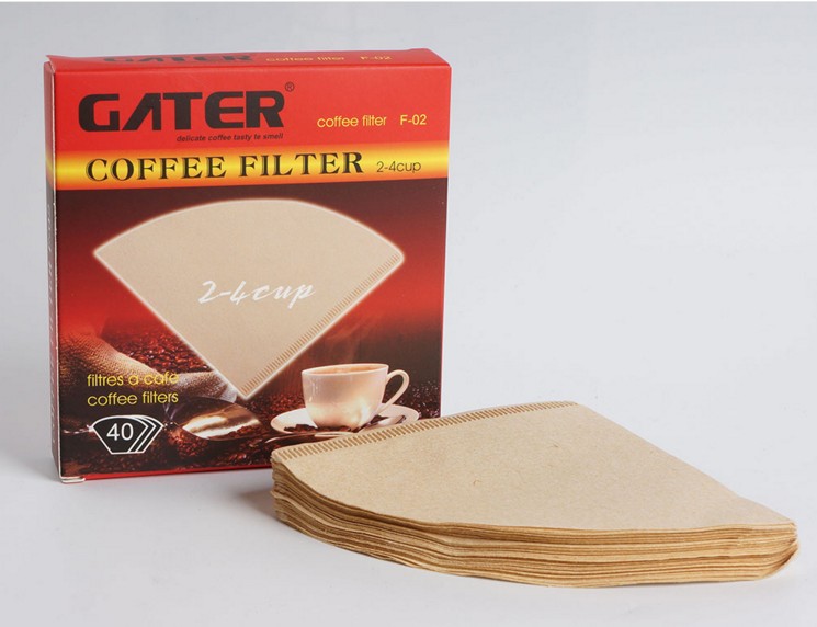 Papel de filtro de café en forma de V papel de filtro de mano para el hogar 101/102 Filtro de goteo papel de filtro de cono no blanqueado 40 piezas