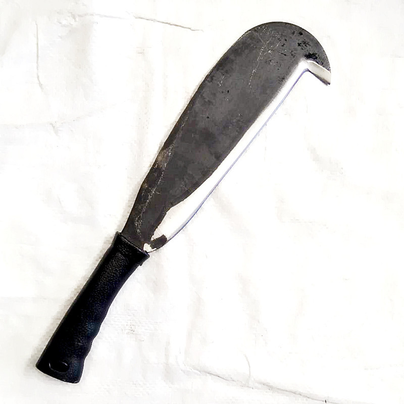 农用镰刀龙牌锻打塑勾砍柴刀砍树竹子锰钢手工刀开路刀特快免磨勾